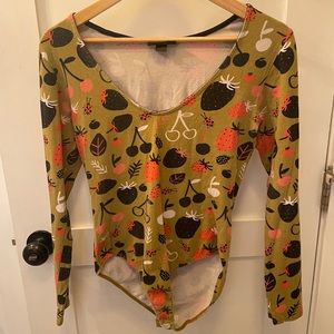 Nooworks Bodysuit. Size Large. Summer Fruit Print.